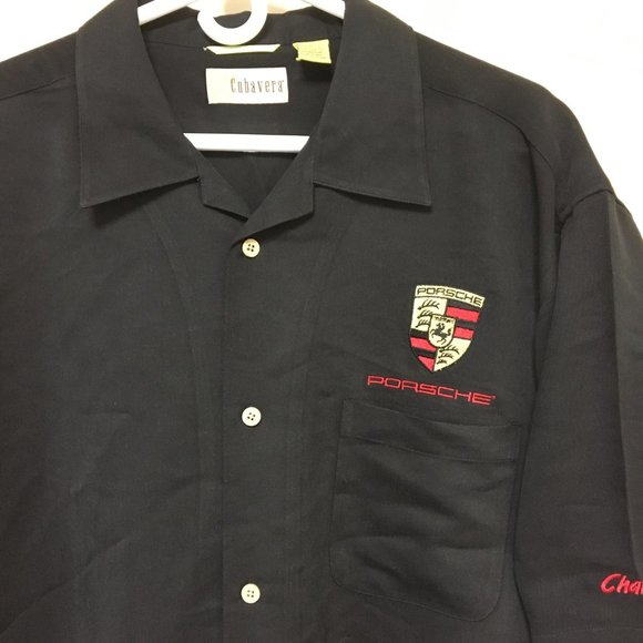 Porsche CUBAVERA Brand Men's Size is XL Black Porsche Shield Crest Logo SS Shirt - Picture 2 of 11